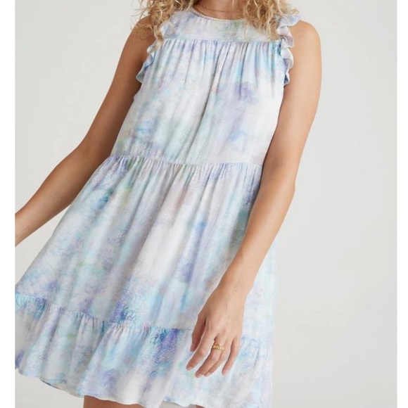 NWT Bella Dahl Flowy Ruffle Sleeve Tier Dress.  Size XS - Picture 1 of 5